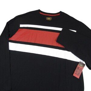 New Foundry Supply Co Mens‎ T Shirt 3XL Black Red White Striped Cotton Polyester